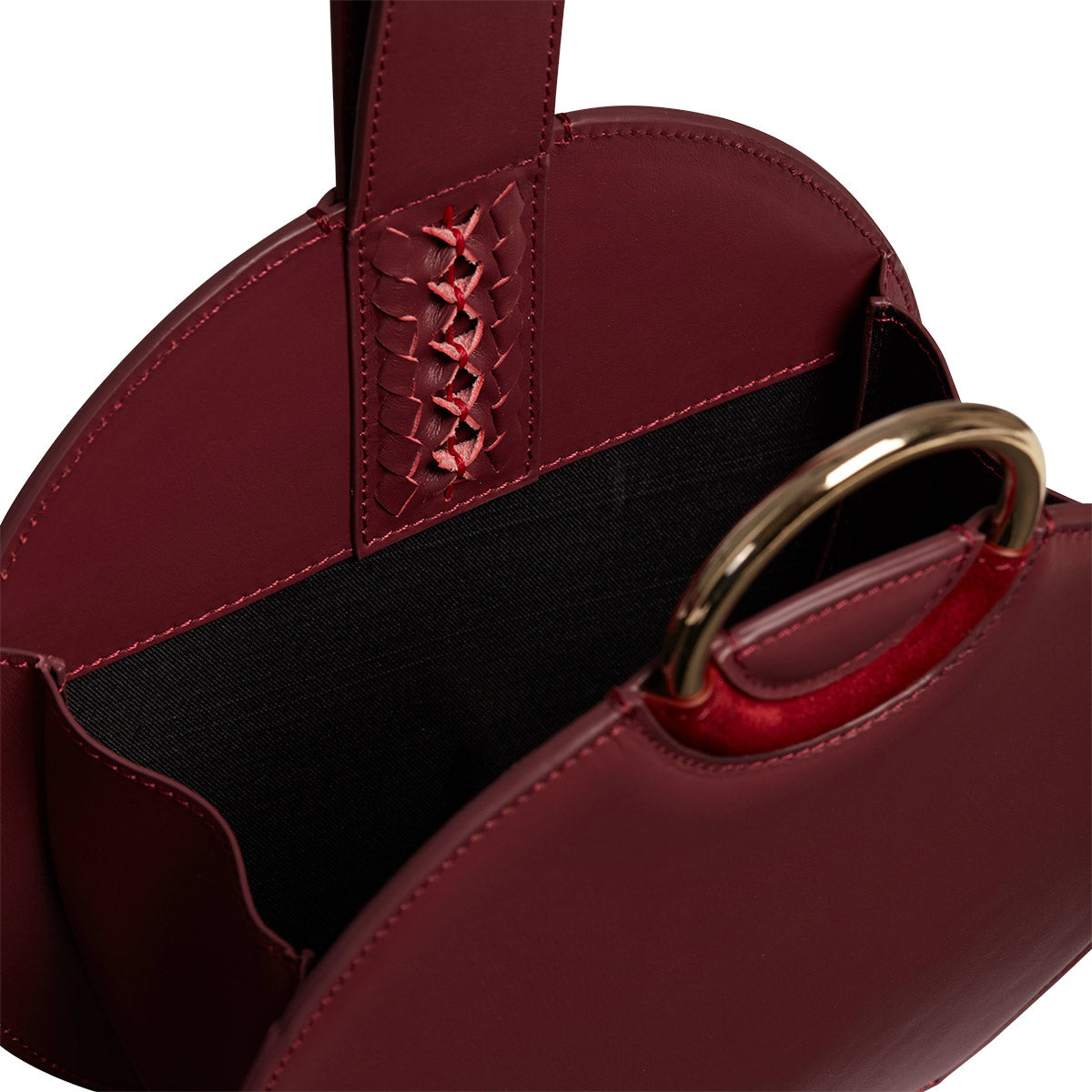 Burgundy Ring Handle Bag